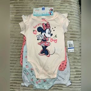Disney Baby 2 outfit set size 18m 2 oncies and 2 pair of shortsNew items